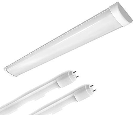 ELG Leuchten Feuchtraumleuchte 120cm, 2-flammig, inkl. Hochwertige Glas LED Röhren 2x13,5W 3000K Warmweiss 2x1890lm Werkstattleuchte Arbeitsleuchte Werkstattlampe Hallenleuchte (3000k-os)