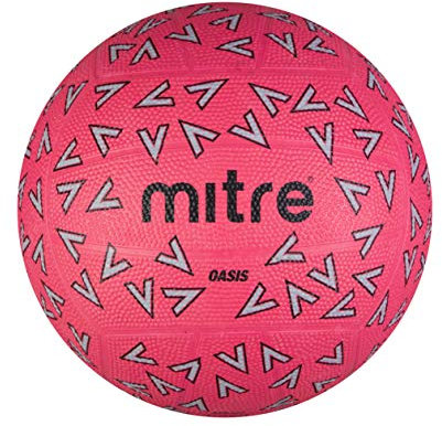 Mitre Oasis Netball | sehr langlebig | toller Grip | stilvolles Design, Rosa/Grau/Schwarz, 5
