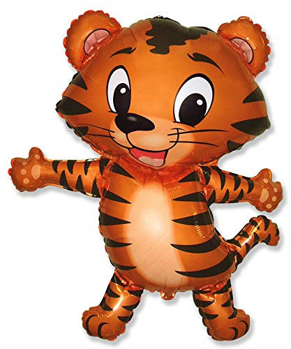 Ballonim Luftballon Tiger Baby - XXL Riesenballon ca. 80 cm - Dekoration zum Geburtstag - Folienballon Happy Birthday Deko Partydekoration Sloth