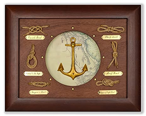 SAILINGSTORY Wooden Knot Board Frame Anchor Nautical Wall Decor