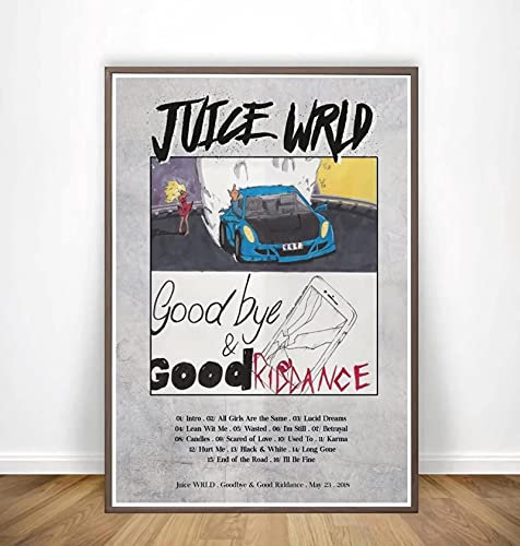Aishangjia Juice Wrld Goodbye & Good Riddance Album Cover Poster Malerei Kunst Wand Leinwand Bilder Für Wohnzimmer Wohnkultur 50x70 cm (19.68x27.55 in) H-205