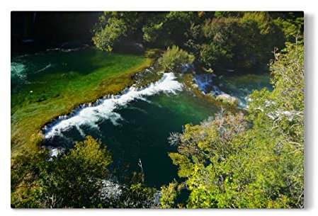 artboxONE Galerie-Print 90x60 cm Wasserfälle, Krka NP hochwertiges Acrylglas auf Alu-Dibond von sommersbilder
