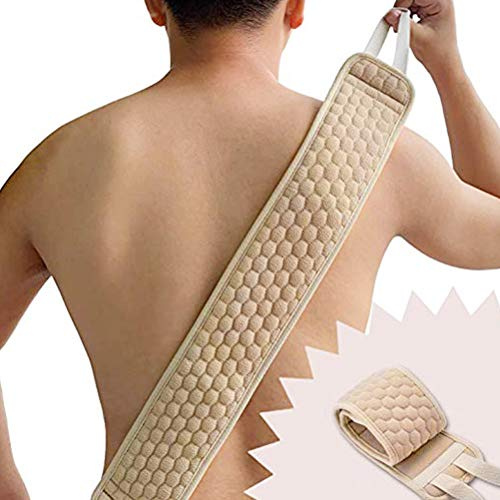 Ryggborste lång 82 cm, dubbelsidig peeling kroppstvätt, luffakroppsborste djuprengöring och stimulera din hud, ryggtvätt, kroppsrengöring för män och kvinnor