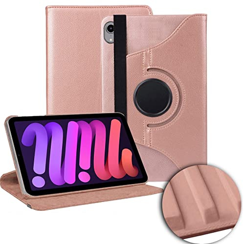 Coque compatible avec iPad Mini 6 2021 (6ème génération, 21,1 cm), Smart Folio souple en polyuréthane thermoplastique, mise en veille/marche automatique pour iPad Mini 8,3 2021 (Or rose)