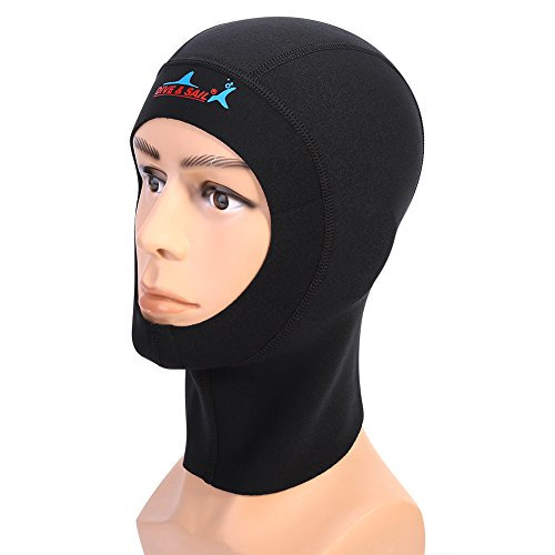 Alomejor Scuba Diving Hood 1mm/3mm Neopren Neoprenanzug Hood Scuba Schnorcheln Neoprenanzug Hood Surf Divers Hut Tauchkappe Zum Schnorcheln Kajakfahren Segeln Kanufahren Wassersport(L-1mm)