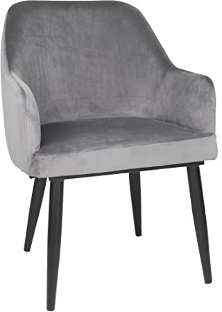 Bolero Lia Velvet Effect Dining Chairs FX071, Grey, Pack of 2 | Delivers commercial durability and a soft, plush feel to upgrade seating setups in busy restaurants and hotels.