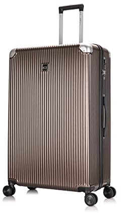 ATX Luggage Extra Large Suitcase Super Lightweight Durable ABS Hard Shell Suitcase with 4 Dual Spinner Wheels and Built-in TSA Lock (Light Bronze, 32-Inch, 132 Liter)