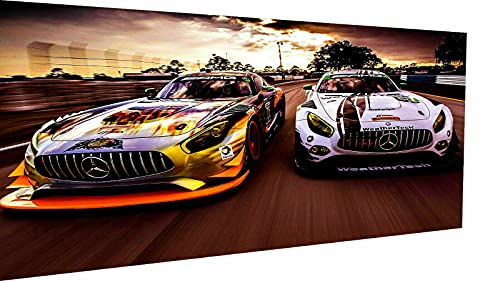 Magic Canvas Art - Bilder Autos PS Mercedes AMG Leinwandbild 1- teilig Hochwertiger Kunstdruck modern Wandbilder Wanddekoration Design Wand Bild, Größe: 160 x 120 cm