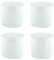 Teelichthalter Glas 6,5x6cm Set 4 Stück Teelichtgläser Windlichtglas Windlicht klein weiß matt