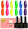 Yueshop Neon Gel Nail Polish,6PCS Green Orange Blue Yellow Pink Purple Summer Rainbow Colors Nail Gel Polish Soak Off UV LED,Gel Nail Varnish Sets For Women,8ML