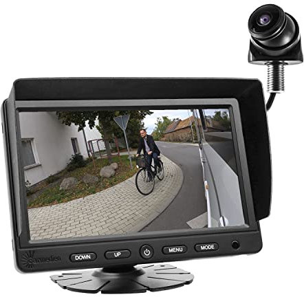 Carmedien 210° Toter Winkel Kamera System mit 7“ TFT Monitor für LKW Wohnmobil Transporter Bus 12V 24V IP69K