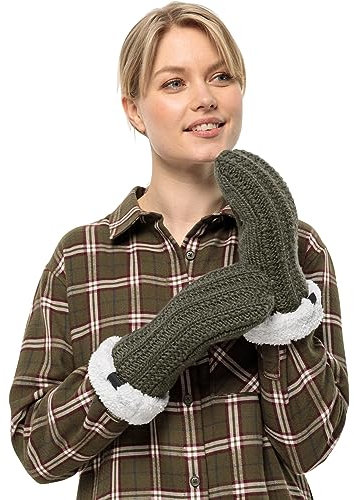 Jack Wolfskin Damen Highloft Knit Mitten W Handschuh, Island Moss, M