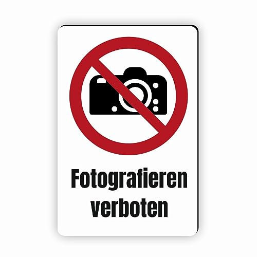 Verbotszeichen/Verbotsschild Fotografieren verboten (P029) - zum markieren von Verbotszonen nach DIN EN ISO 7010