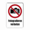 Verbotszeichen/Verbotsschild Fotografieren verboten (P029) - zum markieren von Verbotszonen nach DIN EN ISO 7010