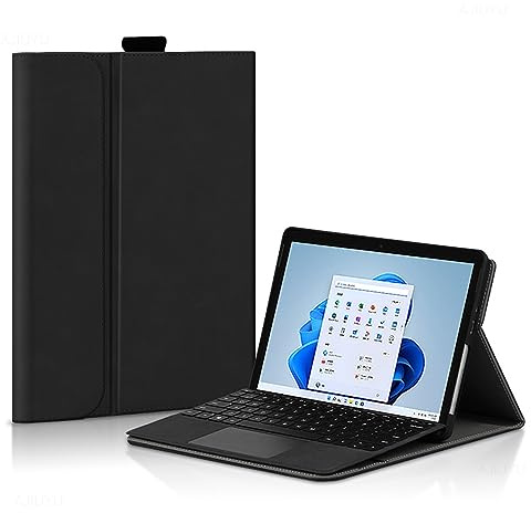 Custodia Per Microsoft Surface Pro 8 2021 13 Pollici, Custodia Da Lavoro Sottile E Leggera Multi-Angolo Con Portapenne Stilo, Compatibile Con Tastiera Cover Con Tasti (Tastiera Non Inclusa),Nero