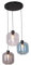 Liadomo Pendelleuchte Magellan – 3-flammiges Cluster – bunte Glasschirme – Esstischlampe – Vintage-Look – Transparent/Rauchgrau/Blau – 3 x E27 (Blau)