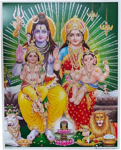 Rastogi Handicraft Best Of Indian Nachdruck Hindu-Gott Poster/Bild mit ungerahmt (Shiva-Parivar-Ji-11 x 9)