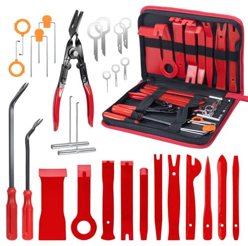 MumdoYAL 28 Stück Outillage Mecanique Auto,Kit Nettoyage Voiture,Covering Voiture,Zubehör Befestigung Clips Removal Reparatur Werkzeuge