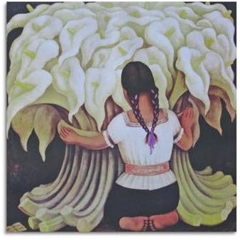 Diego Rivera (eine sehr beliebte Blume) Künstler-Poster, Wandkunst, Bild, Gemälde, Leinwanddrucke, Kunstwerke, Schlafzimmer, Wohnzimmer, Dekoration, 50 x 50 cm