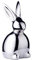 EDZARD Dekofigur Hase Louis (Höhe 13 cm) Aluminium vernickelt, Dekohase, Osterdeko, Tischdeko zu Ostern