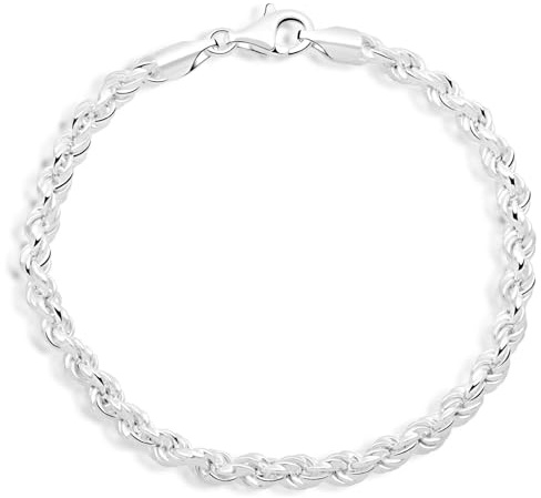 Kordelarmband 5 mm 925er Sterling Silber Massiv 19 cm