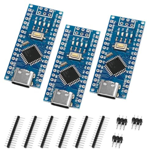 Placa de Desarrollo con CH340 Chip Microcontrolador Binghe 3 pièce Placa de Desarrollo con Microcontrolador 16MHz 32KB Flash Interfaz Tipo-C Compatible con Arduino