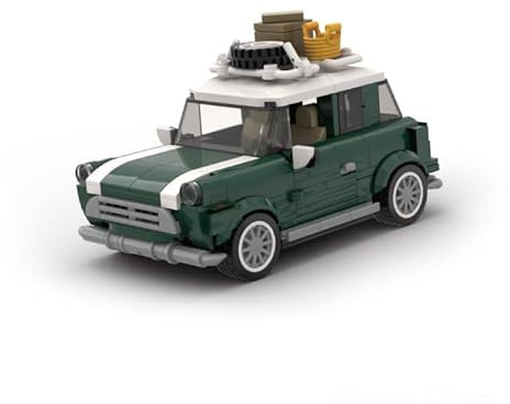 JVAVNE Retro Camper Auto Bausteine Set mit Schaukasten, Modulare Mini Sportwagen Bausteine, Auto Sammelbares Spielzeug, Geschenk für Erwachsene und Kinder, 356 Teile