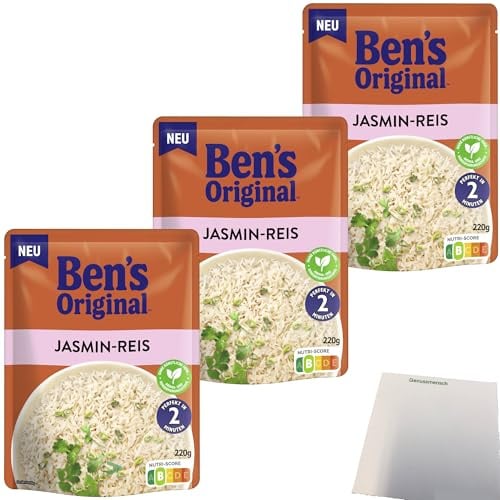 usy Bundle für Ben's Original Express Jasmin-Reis 3er Pack (3x220g Packung) + usy Block