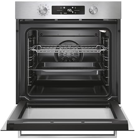 Candy Bake 800 CA6 N3B1HTX, Einbau-Backofen, elektrisch, Fassungsvermögen 78 l, 6 Kochstufen, 11 Funktionen, Pizza-Funktion, angeschlossen, 59,5 x 59,5 x 54,8 cm, Edelstahl, [Energieklasse A++]