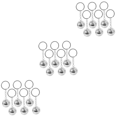 Amosfun 18 Stück Disco Kugel Schlüsselanhänger Disco Party Dekoration Geburtstagsparty Dekoration Mini 70Er Jahre Schlüsselanhänger Glitzernde