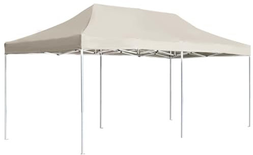Gecheer Gazebo Professionale Pieghevole in Alluminio 6x3 m Crema,Gazebo da Esterno,Parasole,Gazebo Pergola con Telo,Padiglione da Giardino,Tenda per Feste,Gazebo per Barbecue,A45501