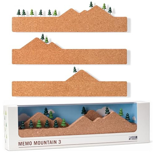 Monkey Business Memo Mountain Korktafelstreifen - Korktafel Pinnwände mit Bergszene Pinnwände, Bürozubehör, niedliche Korktafeln für Wände (Memo Mountain 3)