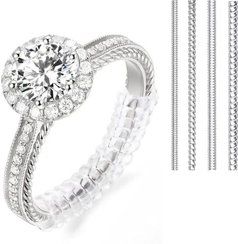 Ring Adjuster for Loose Rings - Ring Tightener - Invisible Ring Sizer Guards for Women and Men - 4 Sizes for Different Band Widths