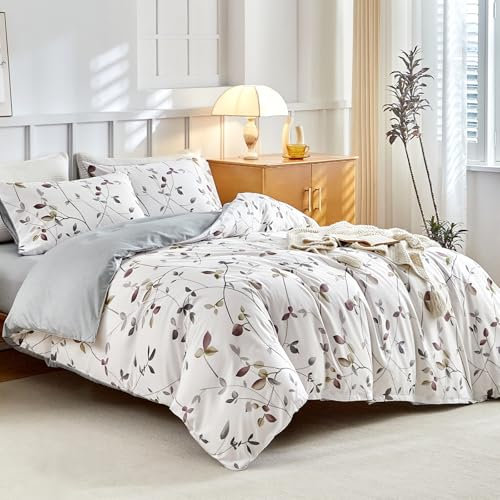 Tokokimo Bedding 4 Piece Double Bedding Set - Soft Microfiber Double Duvet Set with Fitted Shee (1x Duvet Cover, 2x Pillowcases, 1x Fitted Sheet)