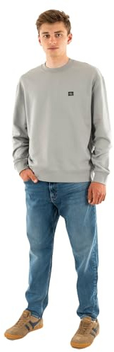 Calvin Klein Herren Sweatshirt Terry Badge mit Rundhalsausschnitt, Grau (Formal Gray), M