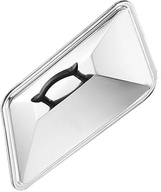 MOLUCKFU Tapa De Olla De Acero Inoxidable Protector Antisalpicaduras Utensilio De Cocina Para Hogar y Restaurante Para Sartenes Cuadradas
