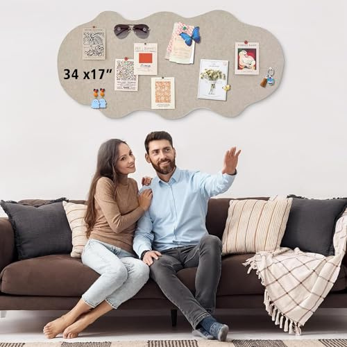 Cloud Vision Fototafel – 87 x 43 cm große Kork-Pinnwand für Wände, Zuhause & Schlafzimmer | Pinnwand für Bürodekoration