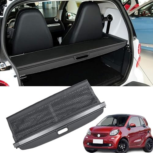 JIAQINF Auto Hintere Kofferraum Hutablage, für Smart Fortwo 2016 2017 2018 2019 Hintere Kofferraumabdeckung Vorhang, Kofferraum Vorhang.