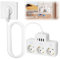 Nizirioo Regleta de 3 veces, enchufe con toma de corriente distribuidor USB, 3 tomas de corriente con 3 puertos USB y 1 USB-C, adaptador de enchufe para oficina y hogar, cable de 1,5 m