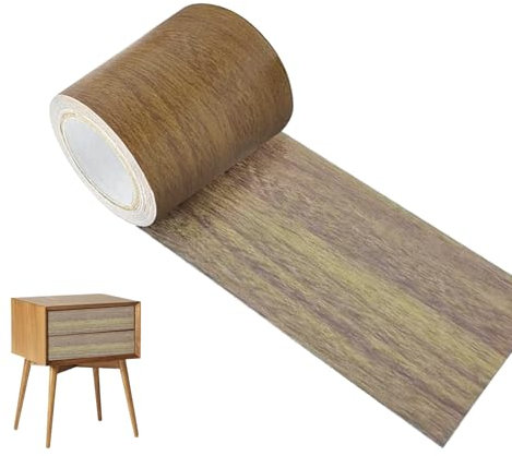 Bansusu 1PCS Wood Grain Repair Tape 2.2 Inch x 15ft Realistic Wood Tape Self Adhesive Wood Effect Tape Brown Floor Tape for Tables Doors Windows Floors for Laminate Floor Repair Floor Scratch Coverin