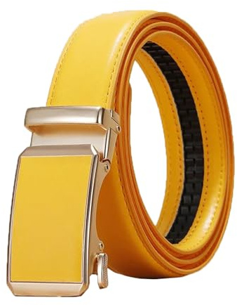 Breyhda Goldener Gürtel mit automatischer Schnalle für Herren und Damen, universeller Freizeitgürtel, 3 cm breit, dekorativer Gürtel, Bekleidungszubehör