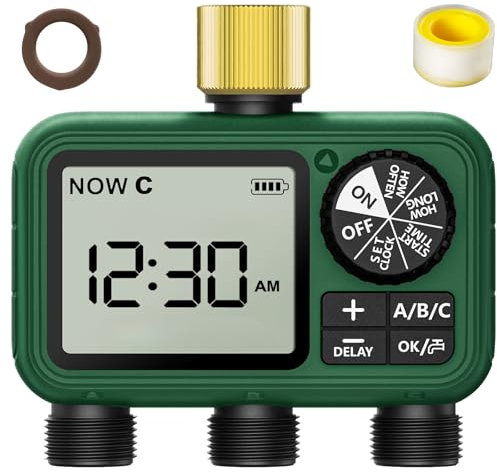 Timer per acqua a 3 uscite (ingresso in ottone)