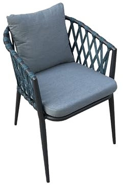 dasmöbelwerk Stapelstuhl Gartenstuhl Armlehnenstuhl Vienna Rope anthrazit-dunkelblau