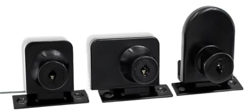 Zinklegierung Schwarz Glasschloss Einzel- und Doppeltür Vitrine Glasschloss Verdicktes Schloss 1St(Type 1)