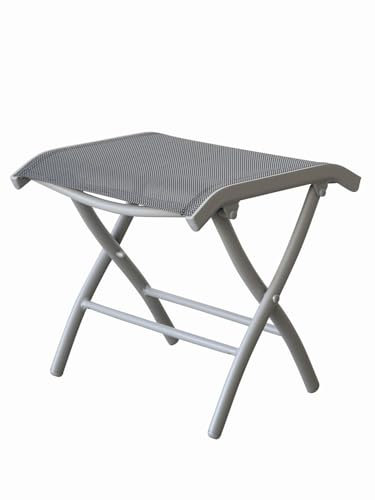 Gardissimo Aluminium Textilen Gartenhocker oder Beistelltisch Windsor Silber/Mixed-Silber