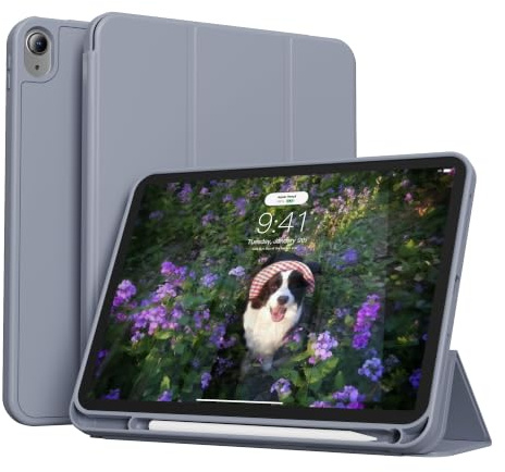 ZOPSGYU Hülle für iPad Air M4/M3/M2, Air 5./4. Generation, Violett | für iPad Air 11/10,9 Zoll (2026/2025/2024/2022/2020) mit Stifthalter, Dünne Tablet mit Weicher TPU Rückseite, Auto Sleep/Wake