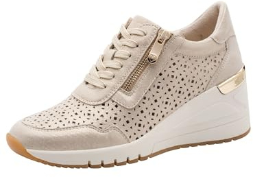 MARCO TOZZI Damen Sneaker weiches Feel Me Wechselfußbett Leder weiches Innenfutter Modisch