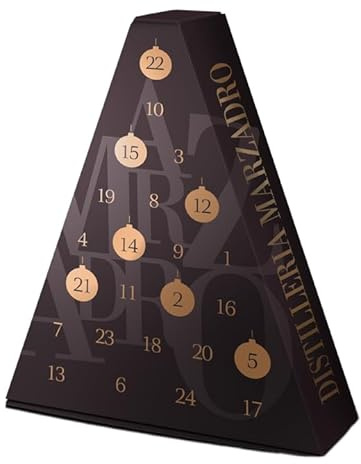 Marzardo Adventskalender / 17-45% vol / 20 x 0,05 l & 4 x 0,10 l in Dreiecks-Box schwarz