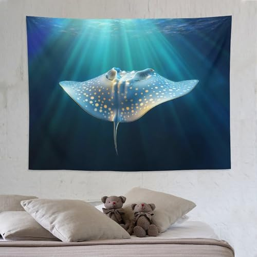 LLLBBB MAnta Ray Tapisserie, Wandteppich Wandbehang Poster Druck Schlafzimmer Wohnzimmer Zuhause Wandkunst Dekoration 150×200cm