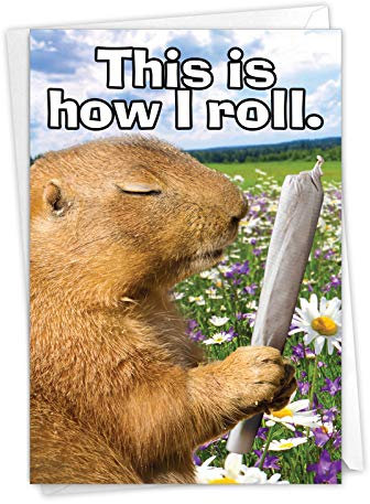 NobleWorks, Gopher Fun C3956BDG Geburtstagskarte mit Aufschrift How I Roll